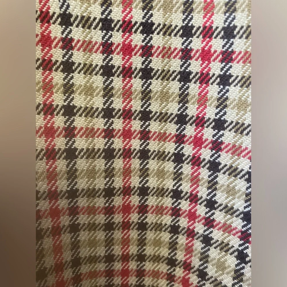 J.Crew Men’s XL Plaid Button-Up Shirt – Red Beige Black Check 100% Cotton